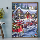 Diamond Painting Elk carriage Full Round Rhinestone Wall