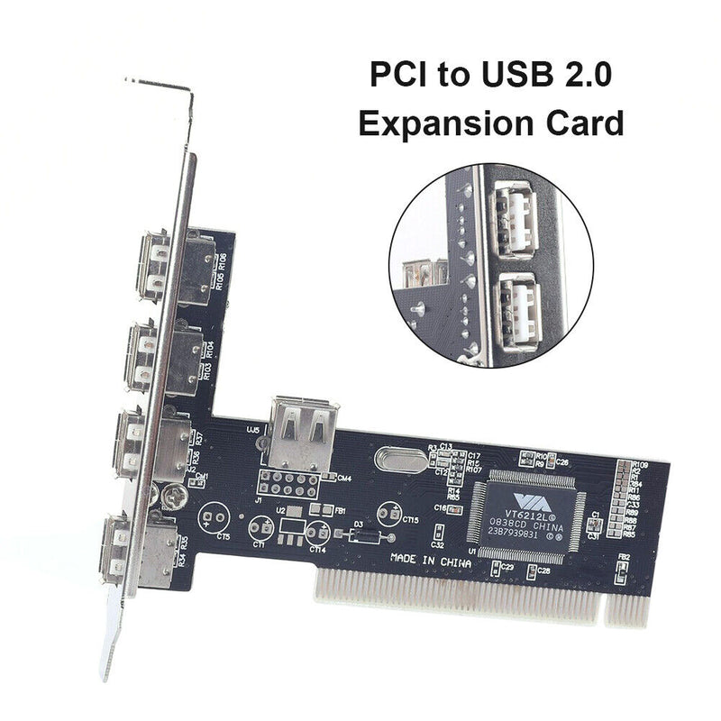 4 Ports USB PCI Controller Cards 480Mb/s PCI to USB 2.0 Expansion Card Newly