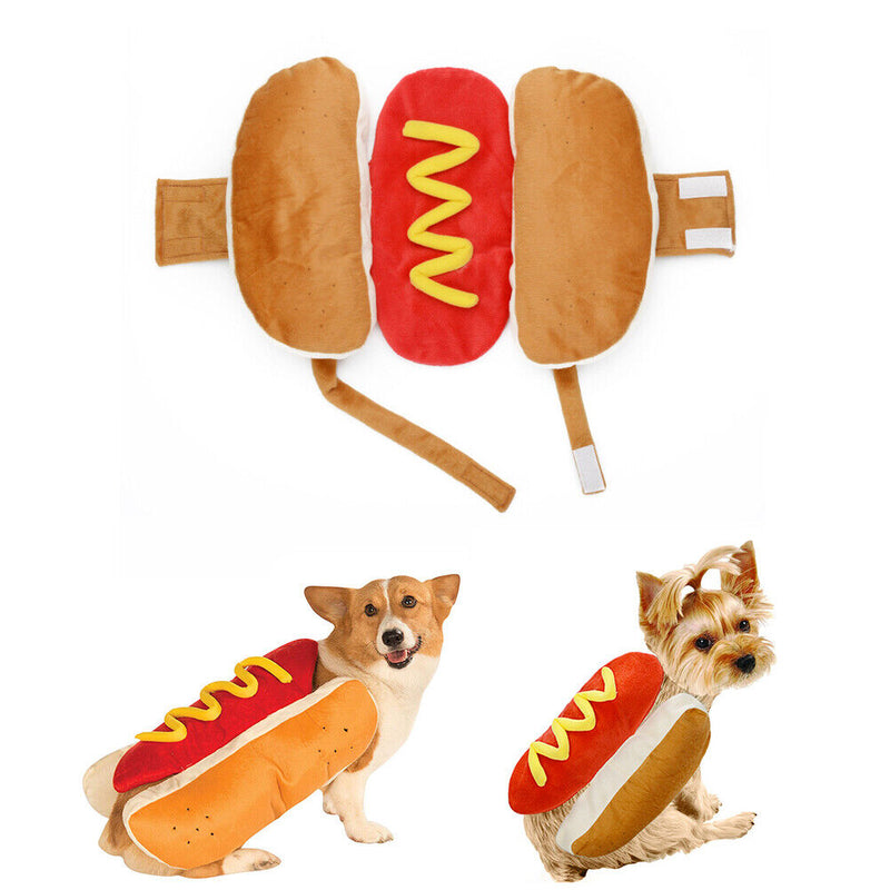 Hot Dog Shaped Dachshund Sausage Pet Dress Up Costume Puppy Winter Warm Clo