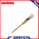 Portable Ear Wax Pickers Keychain Ear Picks Spoon Curette (A Purple Bead)