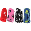 Cat  Puppy Dogs Warm Fleece Pet Blanket rug Paw Print Car Mat
