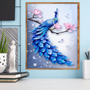 5D DIY Full Drill Diamond Painting Blue Peafowl Cross Stitch Embroidery Kit