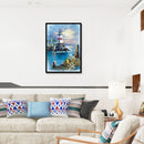 5D Full Round Drill DIY Seaside Light Tower Rhinestone Mosaic Diamond Painting