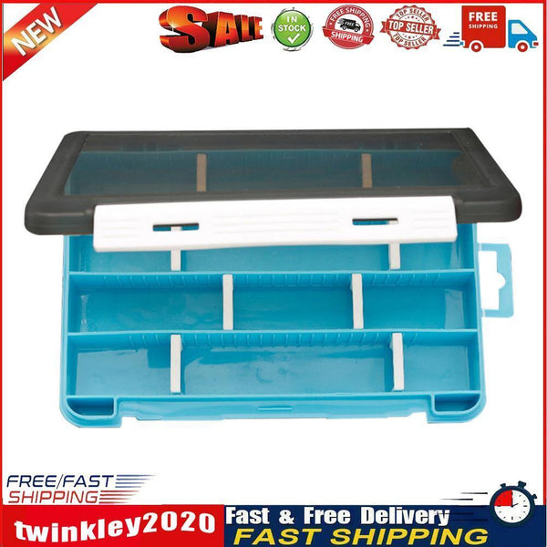 Fishing Tackle Box with Removable Baffle Fishing Hook Storage Case (Blue) Newly