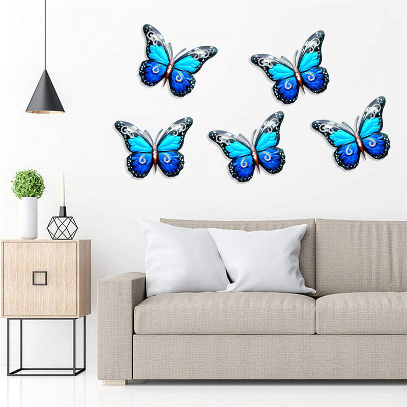 16.5cm Metal Wall Hanging Butterfly Insect Sculpture Home Wrought Iron Butter