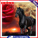 Rhinestone Picture 5D DIY Craft Full Round Drill Diamond Painting Rose Horse