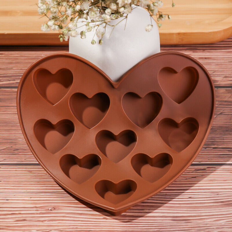 DIY Decor Cake Making Ice Tray Chocolate Mold Heart Shaped Silicone Mould