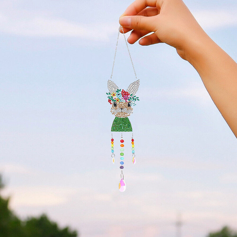 DIY Diamond Painting Light Catcher Hanging Crystal Wind Chime (Rabbit) Newly