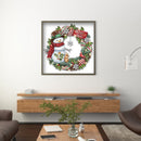 Partial Cross Stitch Cotton 11CT Printed Snowman Wreath Craft Kit (SZX1140)