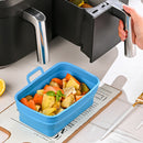 #A Silicone Air Fryers Basket Nontoxic Non-stick for Family Baking Camping Bar