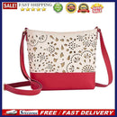 Boho Women Hollow Shoulder Messenger Bags Leather Small Crossbody Bag (Red)