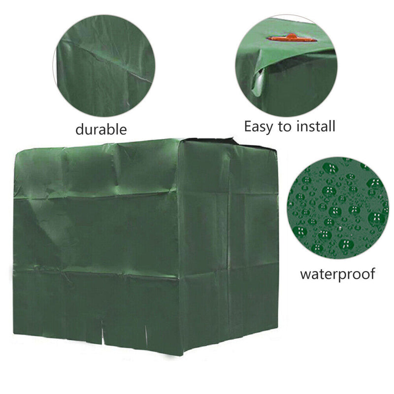Water Tank Protective Cover IBC Container Waterproof Dust Sunscreen (Green)