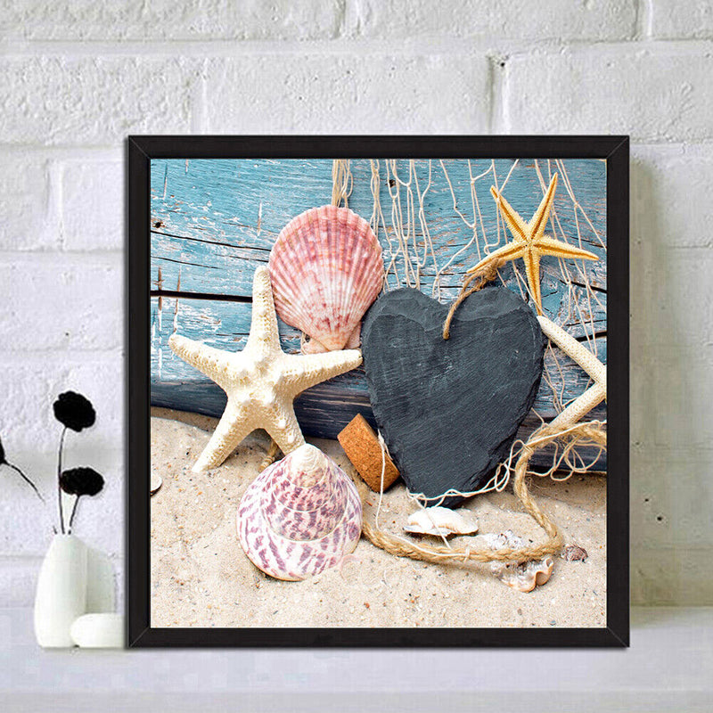 5D Full Round Diamond Painting Seashore Shells Rhinestone Mosaic Home Wall Decor