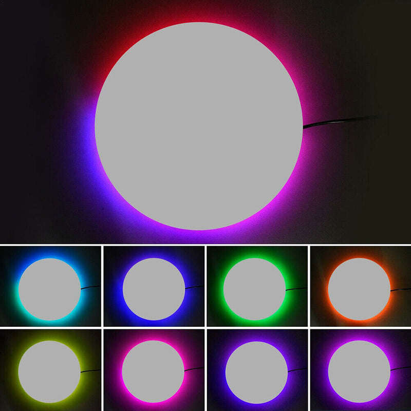 Modern Round LED Wall Lights RGB Remote Lamp Bedroom Decorations (White)