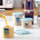 Plastic Food Buckled Jar Kitchen Clear Sealed Storage Box with Lid (800ml) Newly