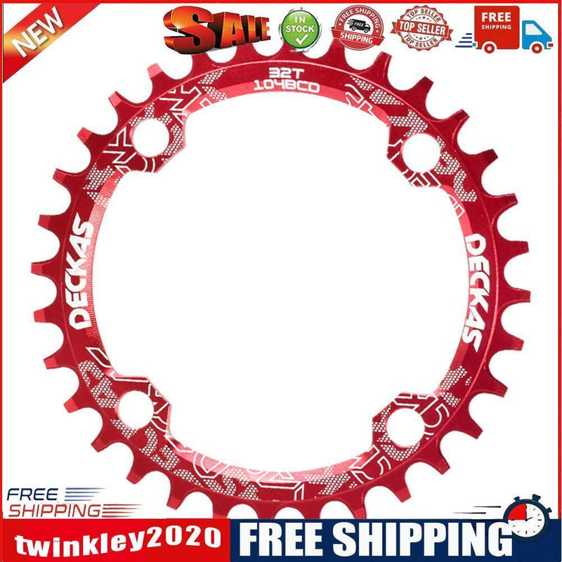 32T Bicycle Positive Negative Tooth Disc Single-disk Cycling Parts (Red)