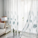 1pc Modern Palm Leaf Windows Tulle Curtains Living Bedroom Screening Yarn Dra