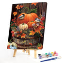 DIY Pumpkin and Bird Oil Paint by Numbers Drawing on Canvas Pictures Home Decor