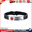 Medical Alert Bracelet COPD Allergy Silicone Wristbands (Type1 Diabetic) Newly