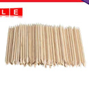 100Pcs Nail Art - Orange Wooden Sticks Cuticle Slider Remover Pedicure -