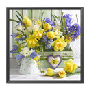 Full Cross Stitch 11CT Cotton Thread DIY Flowers Handmade Stamped Needlework