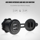4.2A Car Motorcycle Dual USB Charger Sockets LED Power Plug Outlet (Orange)