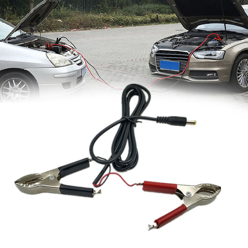 DC Power Male Connector Battery Crocodile Clip Cable for LED Light/DVD/Charger