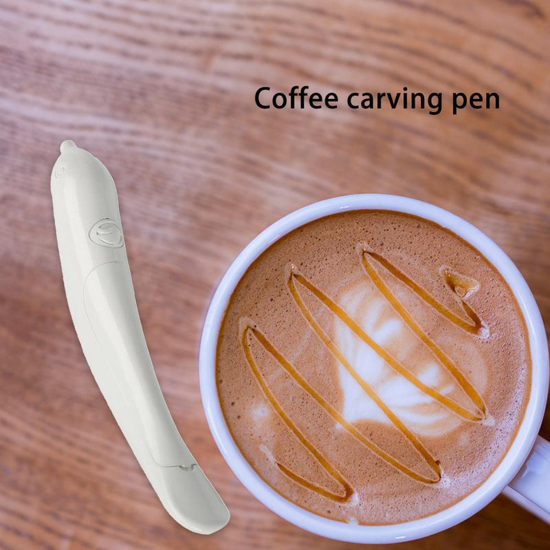 5pcs Electrical Latte Art Pen Coffee Carving Pull Flower Decor(White)