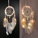 Novelty Feathers Dream Catcher LED Light Home Hanging Pendant Decor Craft