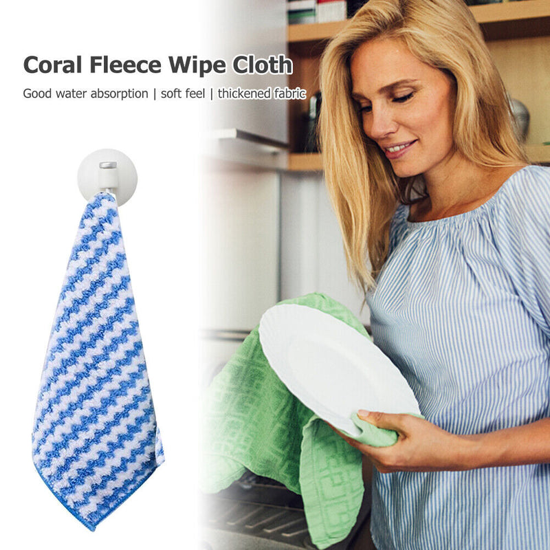 Water Ripples Clean Towel Coral Fleece Highly Absorbent Wipe Cloths (Blue) Newly