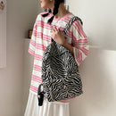 Preppy Style Women Zebra Pattern Printing Handbag Rucksack Casual Large Backpack