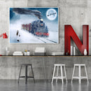 Frameless Oil Paint By Numbers DIY Snow Train Picture Craft Kit for Living Room