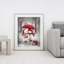 Umbrella Snowman Drawing Frameless Oil Paint by Numbers Canvas Home Decor Newly