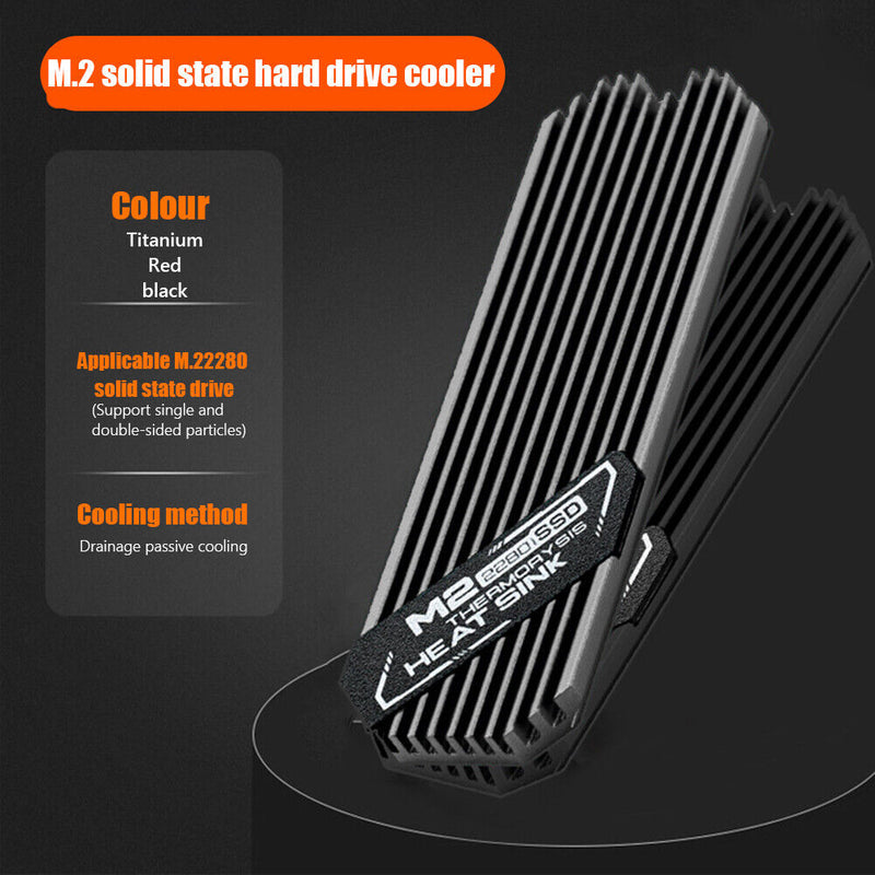 M.2 Solid State Hard Disk Heatsink Heat Radiator for PCIE 2280 SSD (Grey) Newly