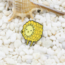 Cartoon Smile Face Brooch Cereals Sunflower Jacket Lapel Pin Badge Decor