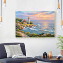 5D DIY Seaside Tower Full Square Diamond Painting Home Living Room Decoration