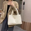 Fashion Solid Color Women Handbag Simple Large Capacity PU Shoulder Shopping Bag