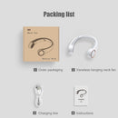 Summer Mute Leafless Air Cooling Hanging Neck Fan for Sports Travel (White)