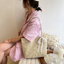 Vacation Women Flower Embroidery Lace Woven Shopping Bag Fashion Dead Handbags