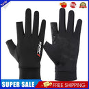 1 Pair Fishing Gloves Anti-slip 2 Fingers Cut Ice Silk Hand Protect (Black)