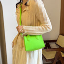 Felt Shoulder Message Bag Pure Mini Purse Crossbody Tote Handbag (Green)