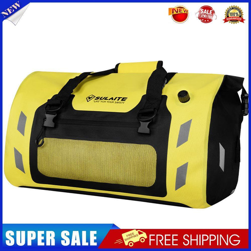 SULAITE Waterproof Motorcycle Tail Bag Rear Seat Riding Backpack (Yellow)