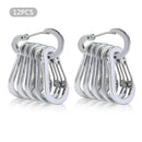 12pcs Carabiner Clip Keychain Quick-hanging Buckle Fishing Climbing Acessories