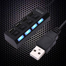 4 Port USB Charging Dock Station Quick Charger with Indicator and Switches