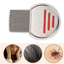 Stainless Steel Density Teeth Hair Lice Comb Dust Free Brush (Red) Newly
