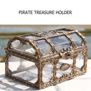 Pirate Treasure Box Crystal Jewelry Trinket Keepsake Transparent Chest Organizer