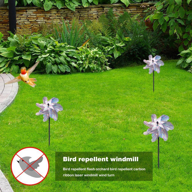 4 Pcs Bird Repellent Windmill Garden Bird Repeller Pinwheels Lawn Decor