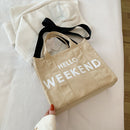 Canvas Women Shoulder Bag Large Capacity Totes Letter Printed Crossbody Handbag