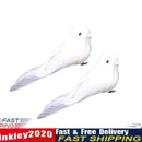 2pcs White Feather Artificial Foam Doves Lover Peace Doves Bird Home Decor Newly
