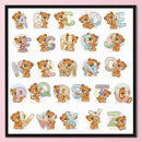 Full Embroidery Stamped Alphabet Bear DIY 11CT Cotton Thread Cross Stitch Kit